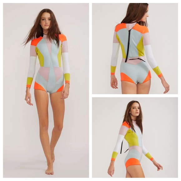 Cynthia Rowley Other - Cynthia Rowley Peach Combo Colorblock Wetsuit Size XS